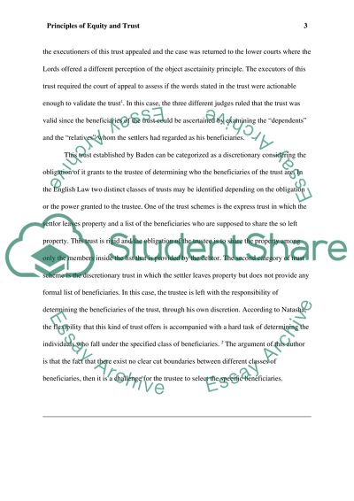 Principles of Equity and Trust in the English Law