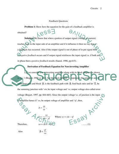 Circuits with Feedback