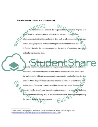 Financial Risks in the Telecom Industry