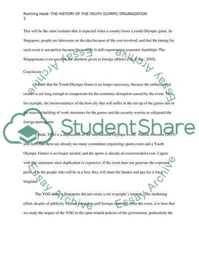 The history of the olympics