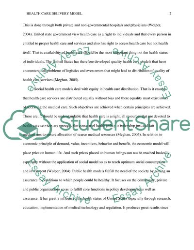 Health Care Delivery Model