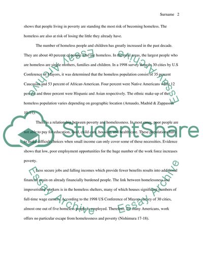 The Problem of Homeless in the American Society