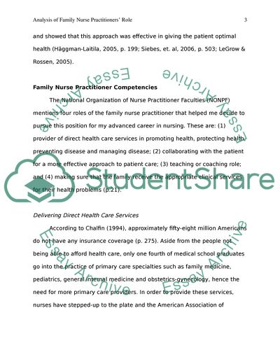 Family Nurse Practitioners Role