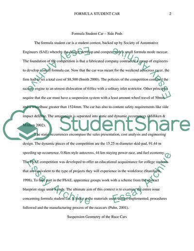 Suspension Geometry of the Race Cars