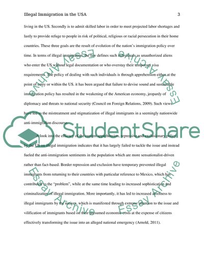 Immigration Policy and illegal immigrants