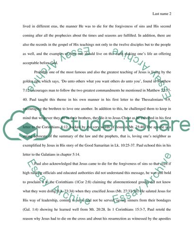 The Gospels in Correlation with the Epistles