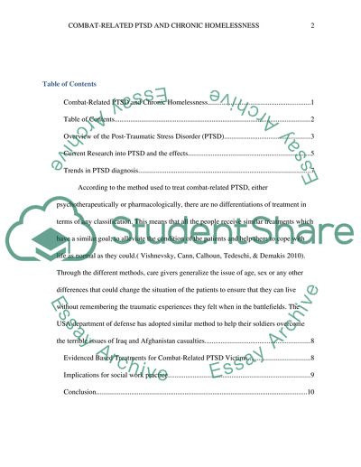 Combat-Related PTSD and Chronic Homelessness