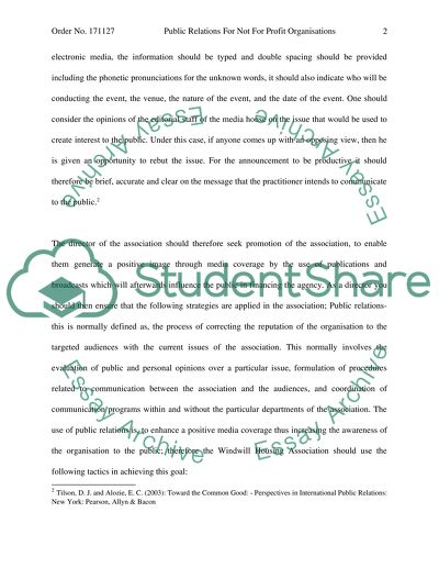 Public Relations for Non-Profit Organization