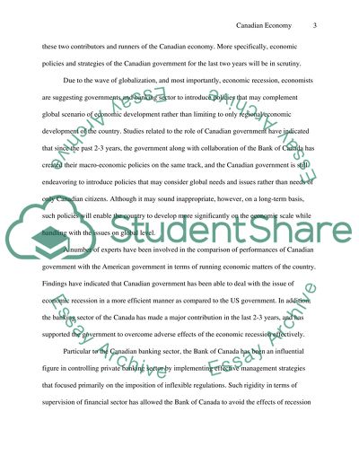 The Role of the Bank of Canada and the Government of Canada in Running the Economy