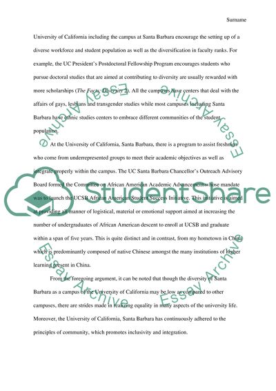 Diversity in the University of California, Santa Barbara