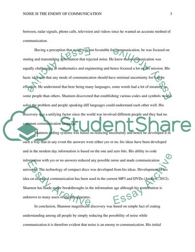 Noise is the enemy of communication