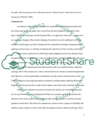 The Different Sources of Law in England and Wales
