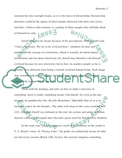 Insanity as a Part of Human Nature in American Literature