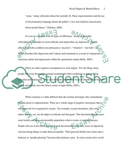 Social Stigma and Mental Illness