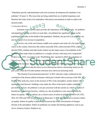 Air Pollution and Population in Kuwait