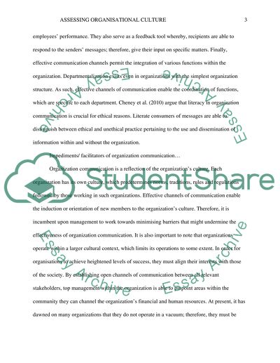 Assessing organizational culture