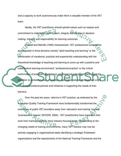 The Evolution of a Multi-faceted VET Practitioner
