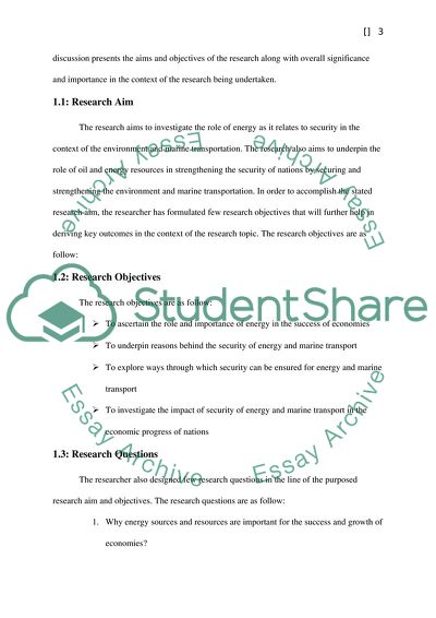 Energy as It Relates to Security, the Environment and Marine Transportation
