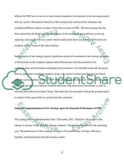 Impact of Change in Strategy upon Financial & Non-Financial Performance