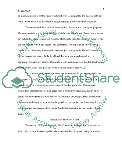 Political science - Political commercial by Super PAC