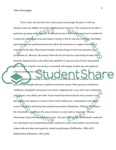 Attentional Control Theory