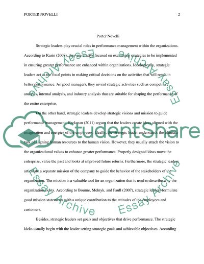 Strategic Leaders as the Focal Points