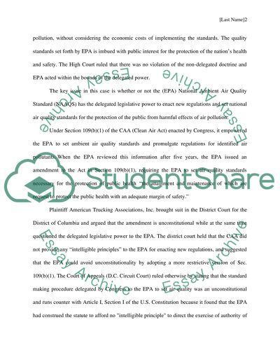 Whitman V. America Trucking Associations, Inc