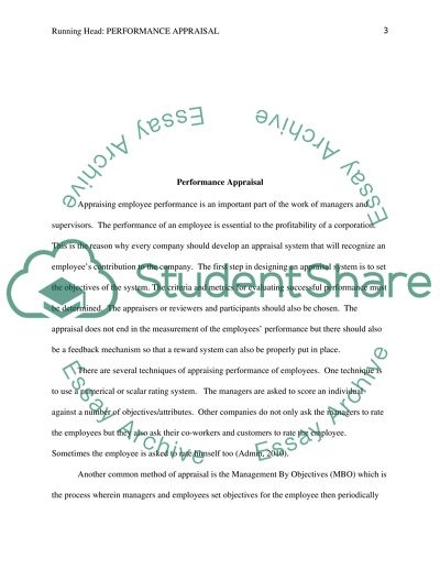 Performance Appraisal