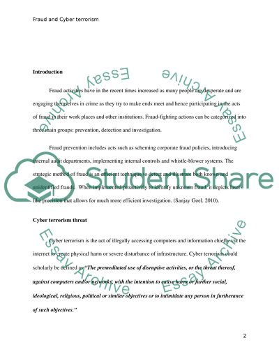 Fraud And Cyber Terrorism