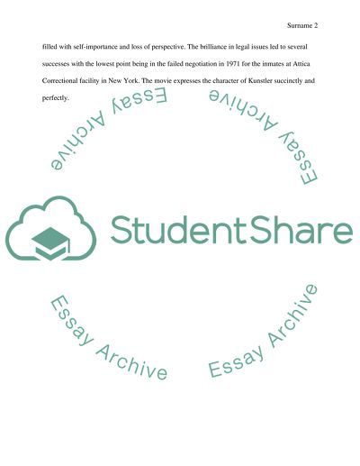 A Summary of the Movie - William Kunstler: Disturbing the Universe