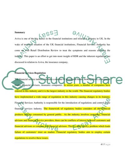 The Impact of Retail Distribution Review on Aviva