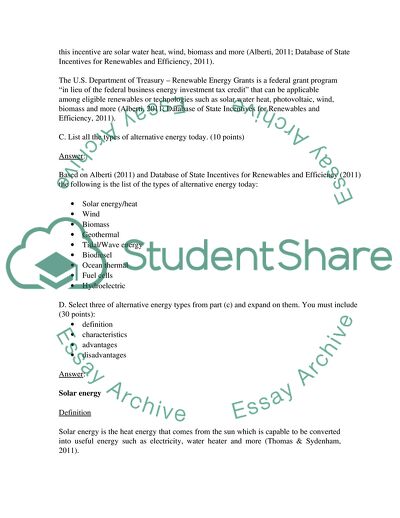 Alternative Energy Incentives in the United States