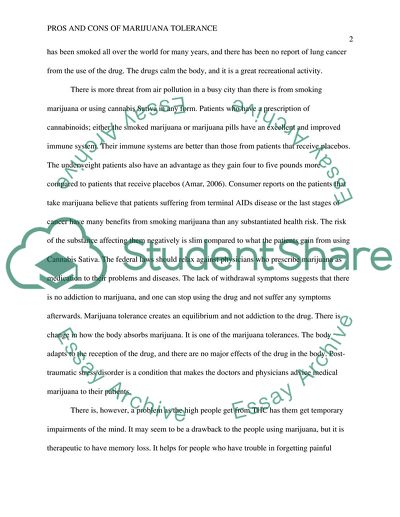 Pros And Cons Of Marijuana Tolerance