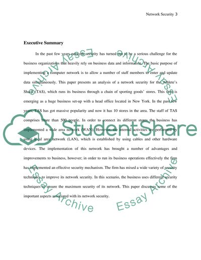 Network Security for the Athletes Shack