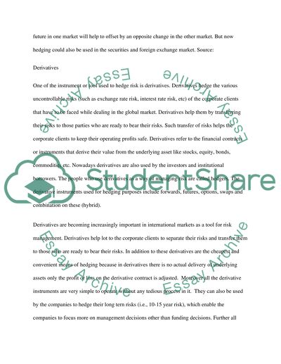 Managing Risk with Derivatives