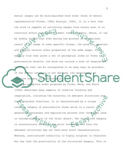 Imagery, Creativity, and Emergent Structure