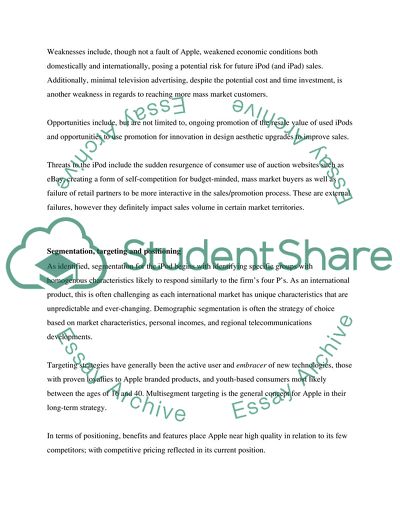 Marketing Concepts and Planning of Apple iPods