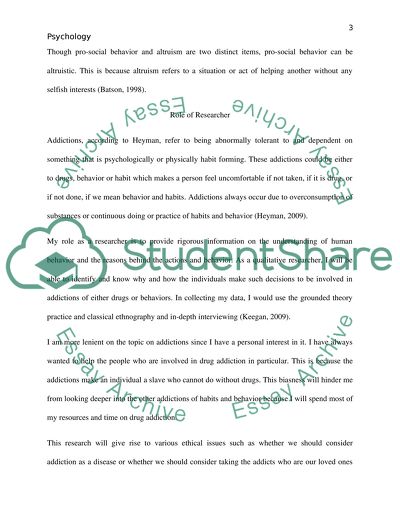 Role of the Researcher/Pro-Social Behavior