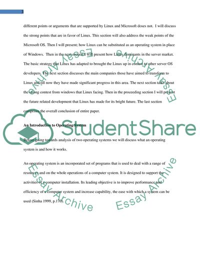 Linux Corporation as the Market Leader in the Operating System Industry