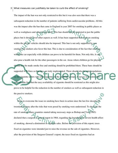 Justifiable Measures to Curb the Effect of Smoking