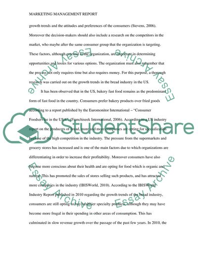 Marketing Management: Bread Industry