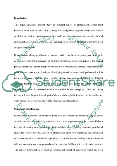 Various Aspects of Globalization