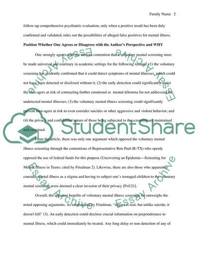 Needs and Benefits of the Mental Health Screenings in Schools