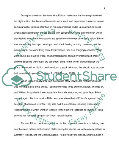 Life of Thomas Edison