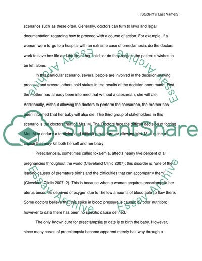 Analysis of an Ethical Dilemma in Health Care Ethics