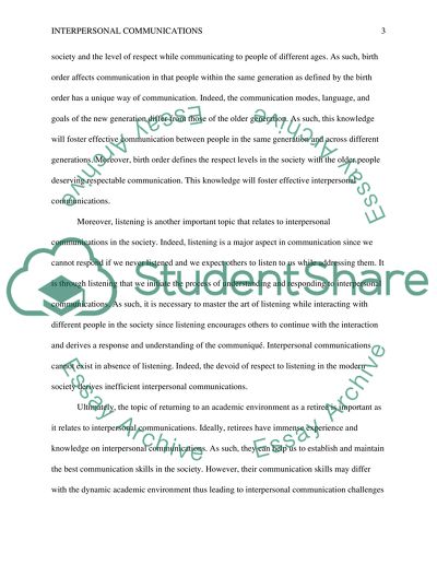 Interpersonal Communications