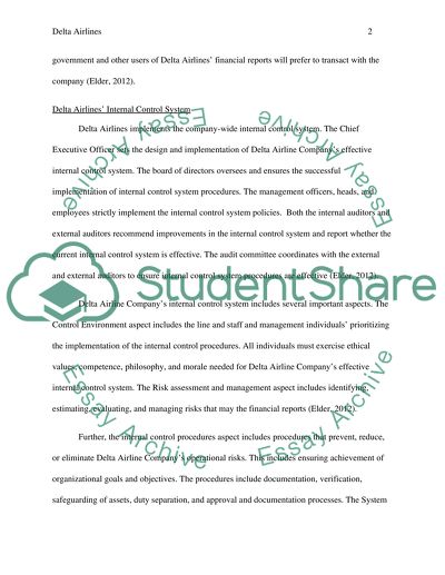 Airline Liquidity and Internal Controls: Delta Airlines