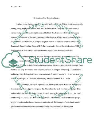 Evaluation of the Sampling Strategy