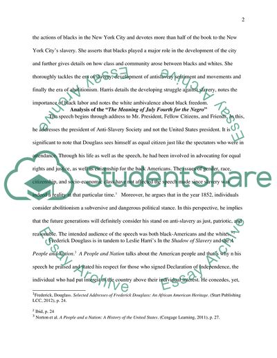 The Speech of Frederick Douglass - Tandem to Leslie Harris Works