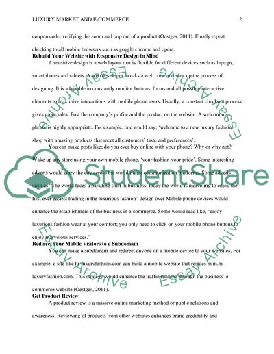 Fashion Luxury Market and E-Commerce